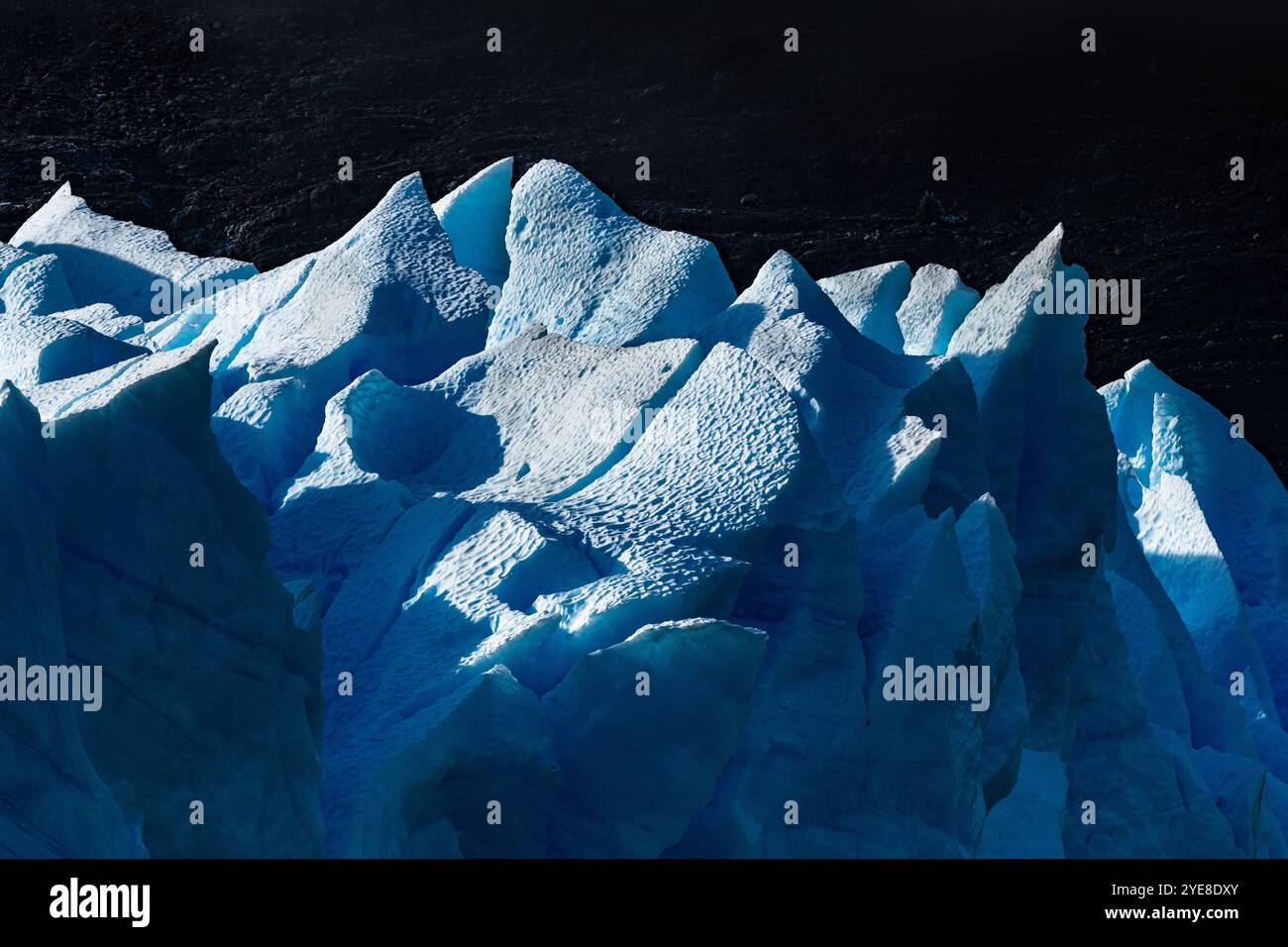 Modelli di ghiaccio dal ghiacciaio Gray, nel Cile meridionale, al Parco Nazionale Torres del Paine Foto Stock