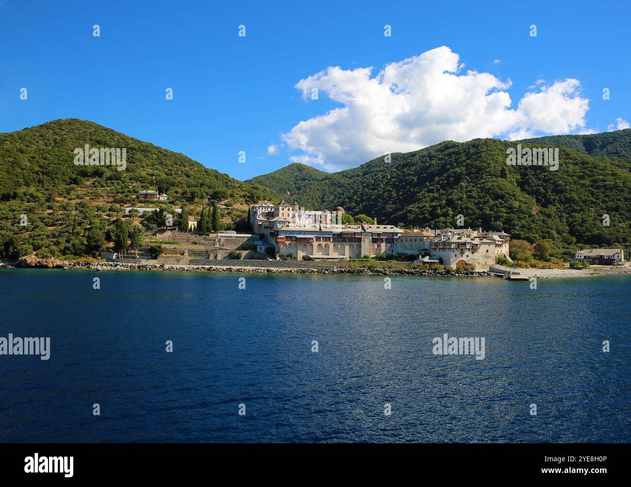 Monastero di Xenophontos - è un monastero cristiano ortodosso nello stato monastico del Monte Athos in Grecia Foto Stock