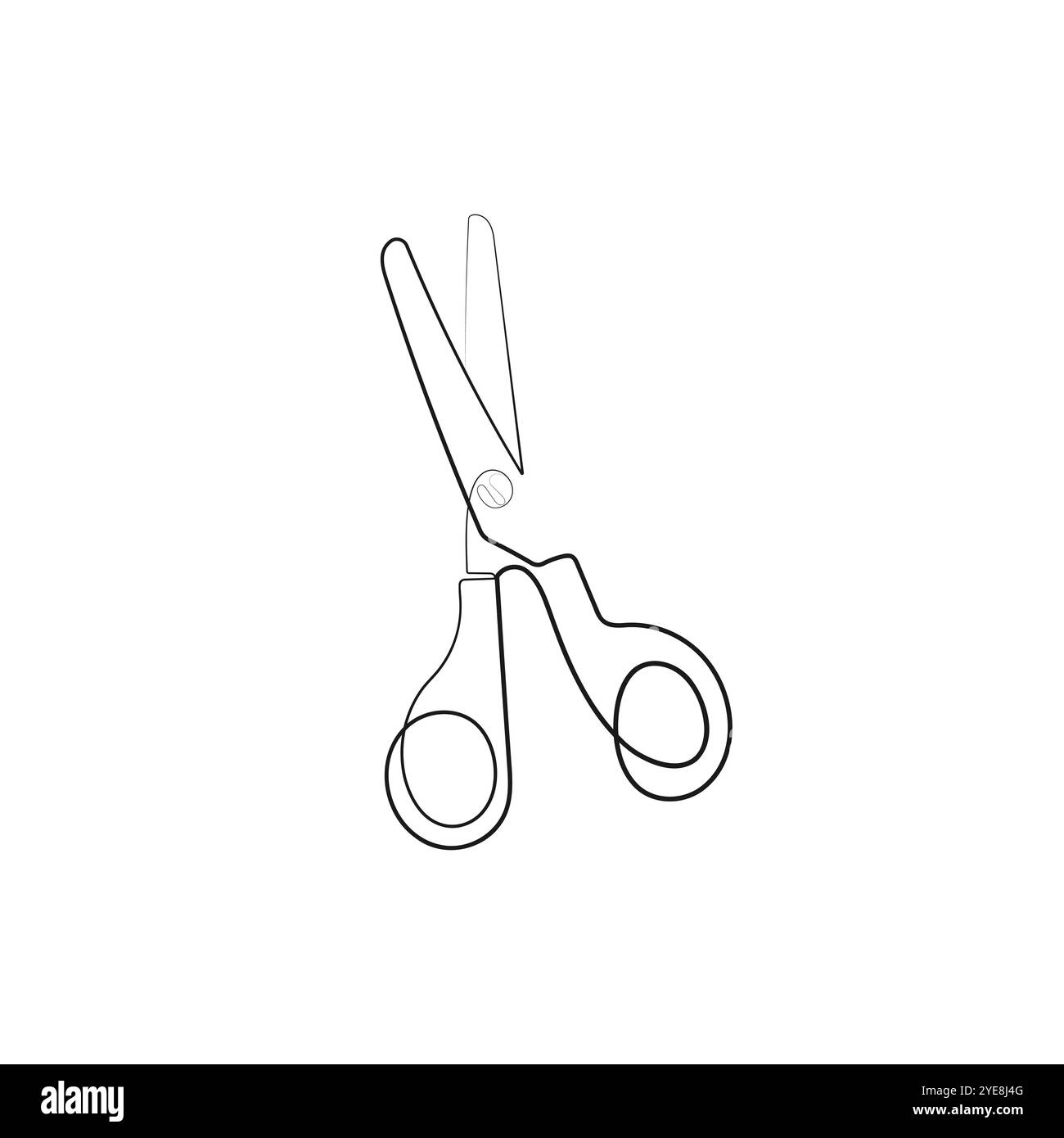 Forbici, cesoie. Stile minimalista di disegno a una linea. Attrezzo artigianale. Ritorno a scuola, concetto educativo. Illustrazione vettoriale disegnata a mano. Illustrazione Vettoriale