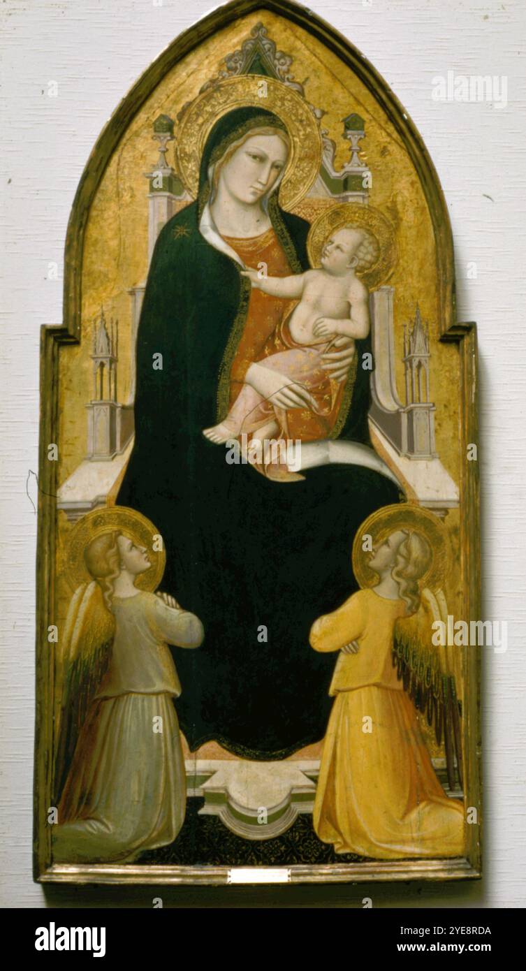 Madonna con il bambino in trono con gli angeli spinello Aretino, italiano, c.1350–c.1410 c.1390 Foto Stock