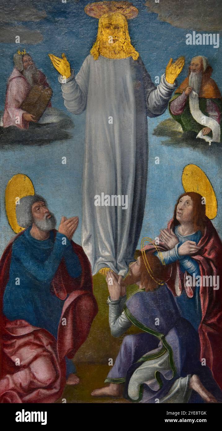 San Bernardo, Battesimo di Cristo, Trinità, Figurazione Lateranense, San Malachia, retable de Clairvaux, Clairvaux Altarpiece, Champagne, Museo delle Belle Arti di Digione Francia ( Champagne, inizio XVI secolo), Panel Foto Stock