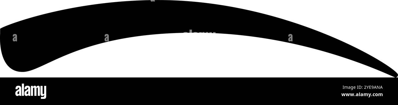 Il sopracciglio ad arco nero su sfondo bianco trasmette dubbi e scetticismo, rendendolo un elemento di design versatile Illustrazione Vettoriale