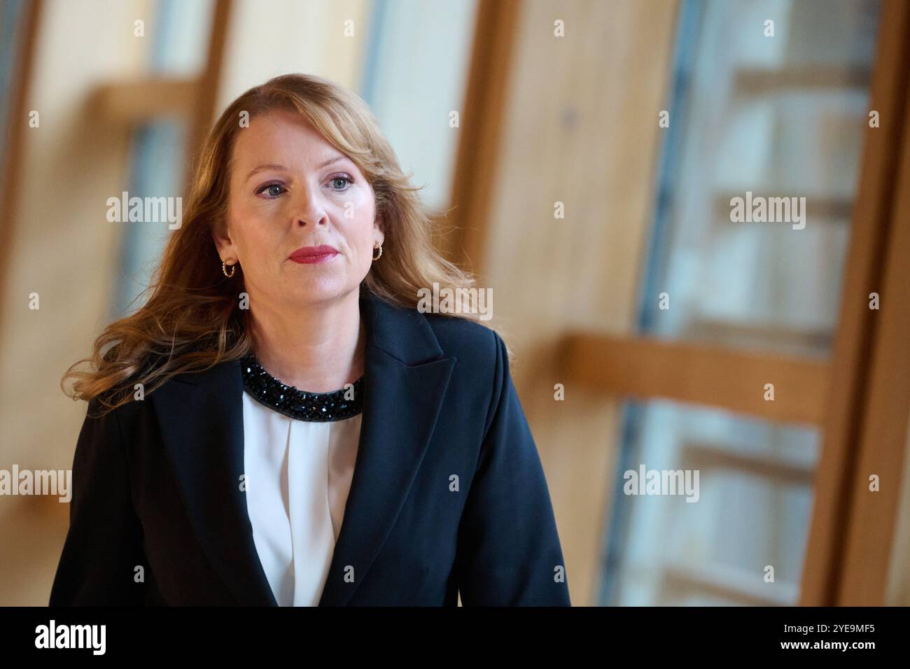 Edimburgo Scozia, Regno Unito 30 ottobre 2024. Ash Regan MSP al Parlamento scozzese per una mozione di condoglianze a seguito della morte dell'ex primo ministro Alex Salmond. credito sst/alamy notizie in diretta Foto Stock