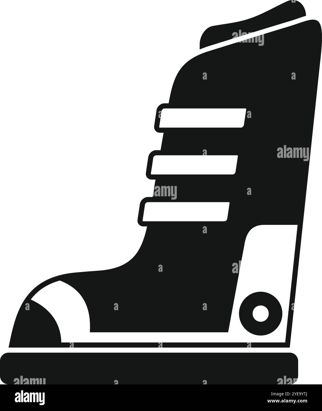 Stivaletto ortopedico che aiuta il recupero da lesioni a piede o caviglia, fornendo stabilità e supporto durante la guarigione Illustrazione Vettoriale