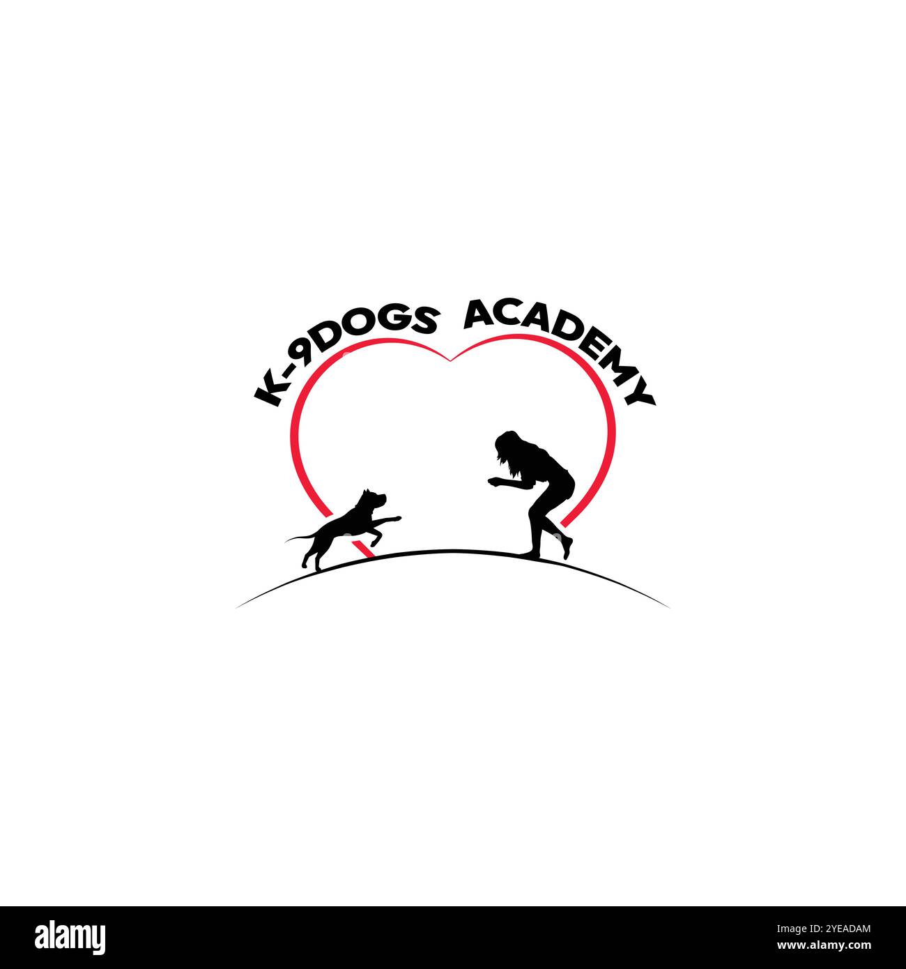 K 9 Dogs Academy Pets School o logo Education Illustrazione Vettoriale