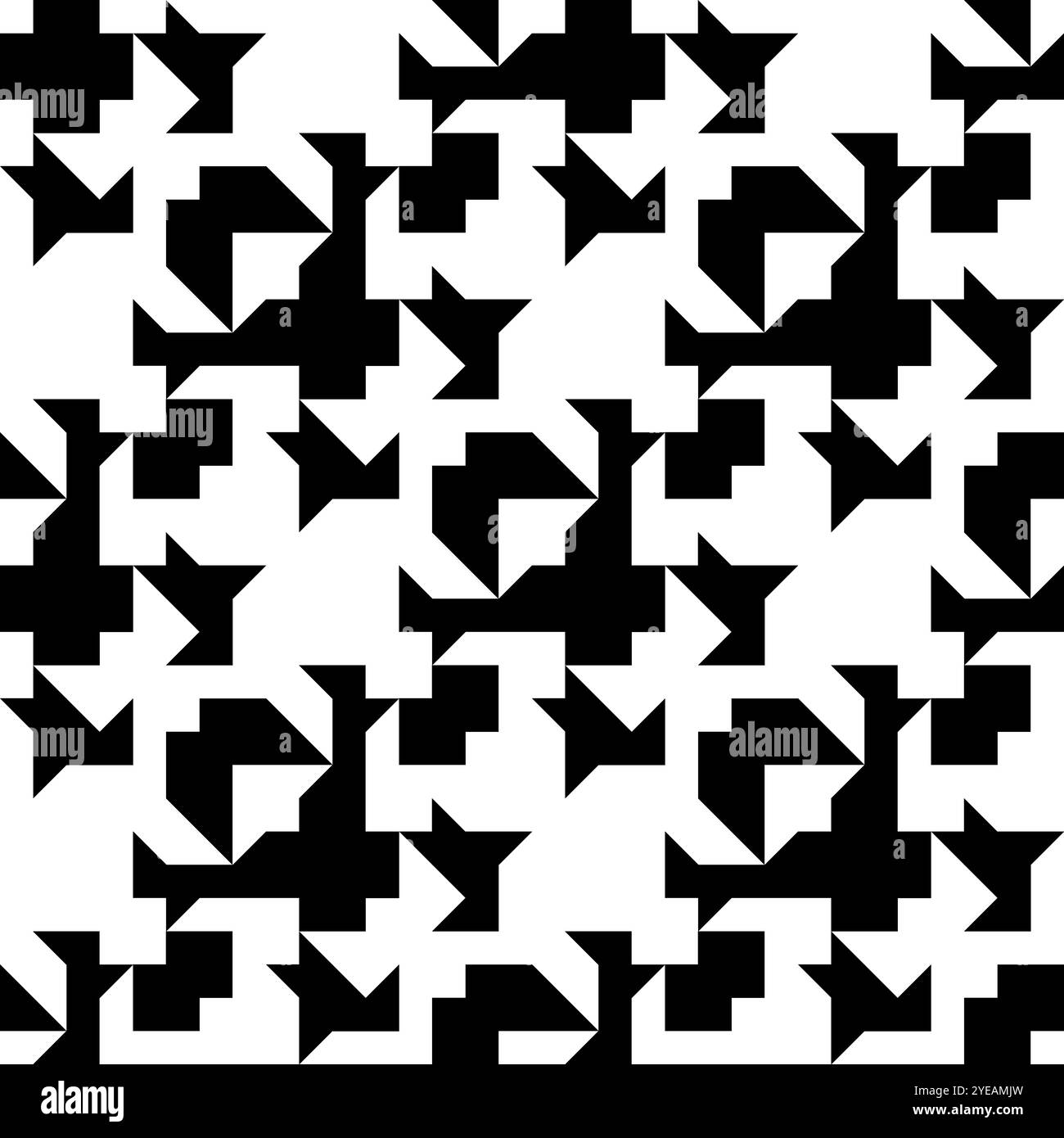 Motivo senza cuciture con motivi geometrici in bianco e nero Foto Stock