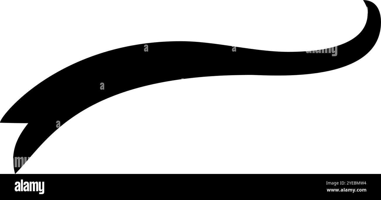 L'elegante Swoosh nero su sfondo bianco trasmette movimento ed energia, aggiungendo un tocco moderno a qualsiasi design. Perfetto per velocità ed eleganza Illustrazione Vettoriale