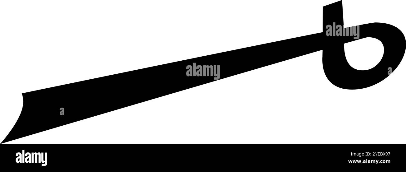 Il pennello calligrafico nero dall'effetto audace crea una forma astratta su sfondo bianco, aggiungendo modernità e raffinatezza Illustrazione Vettoriale