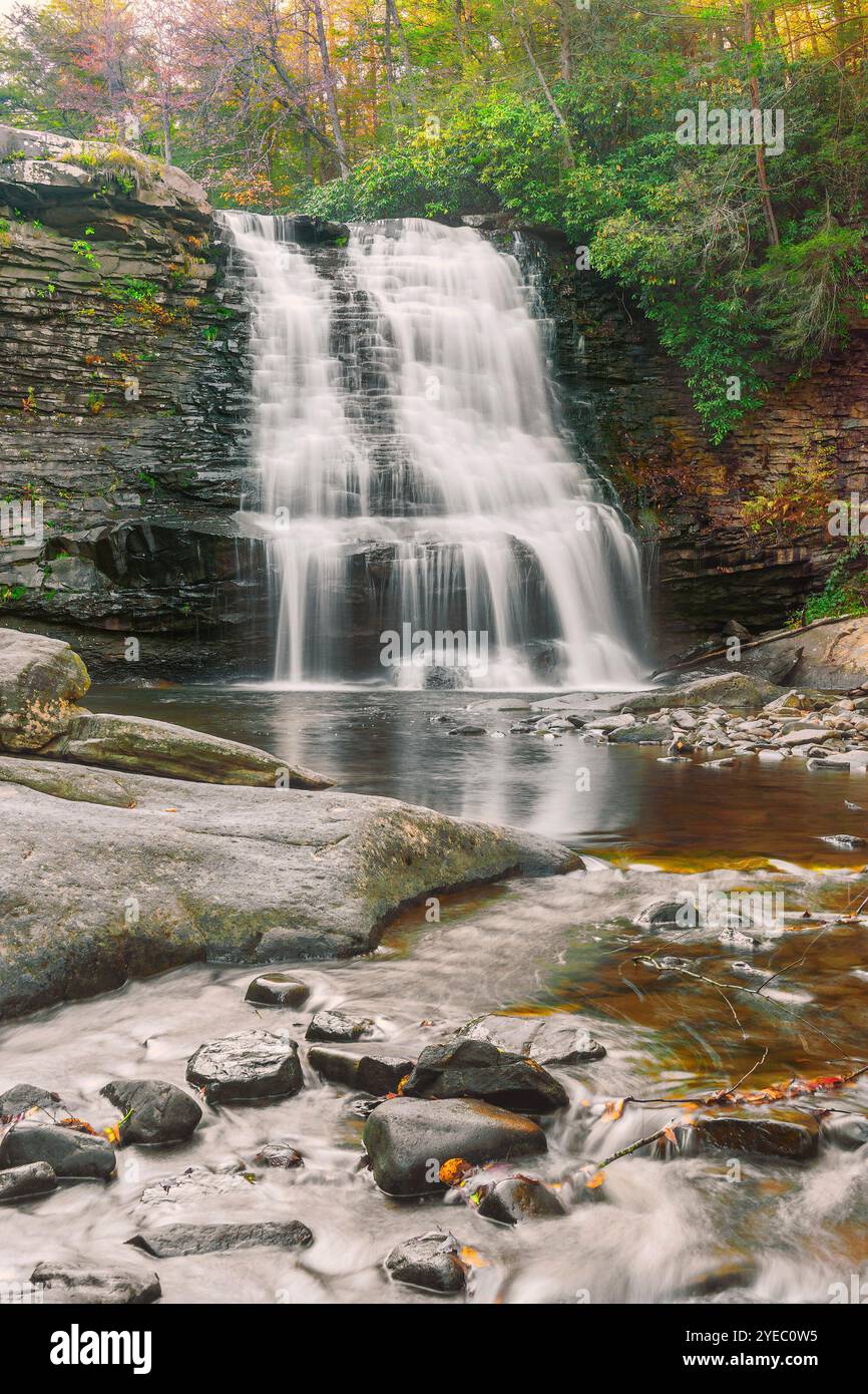 Muddy Creek Falls in autunno. Swallow Falls State Park. Oakland. Maryland. STATI UNITI Foto Stock