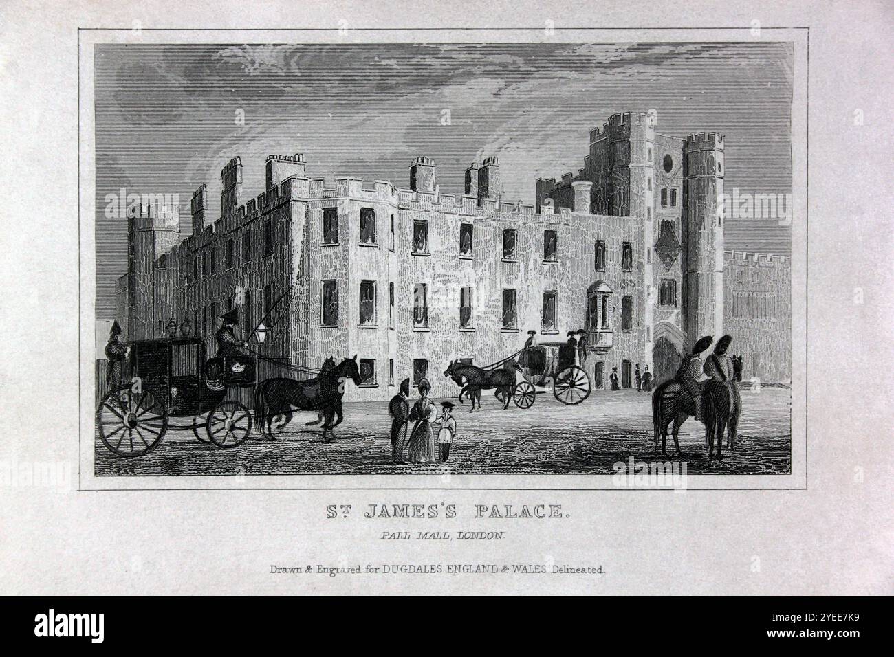 St James's Palace, da "Dugdale's England & Wales Delineated". Foto Stock