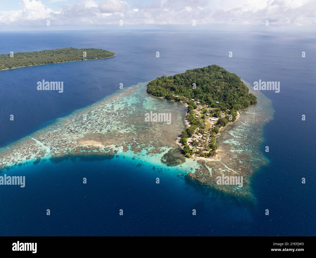 Vista aerea delle Isole Russell e delle Isole Salomone Foto Stock