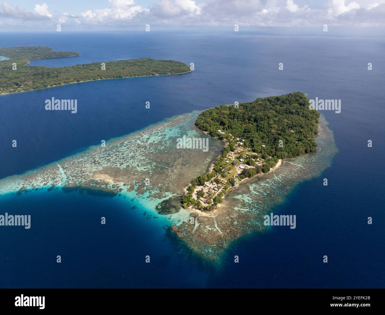 Vista aerea delle Isole Russell e delle Isole Salomone Foto Stock