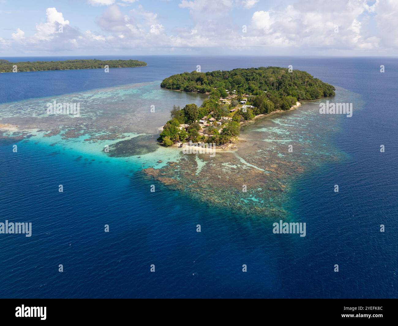 Vista aerea delle Isole Russell e delle Isole Salomone Foto Stock