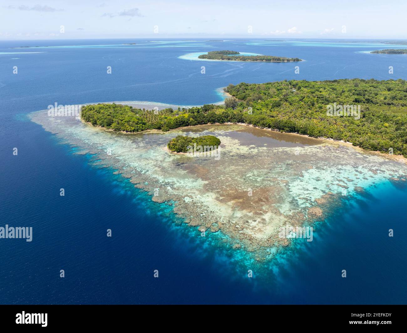 Vista aerea delle Isole Russell e delle Isole Salomone Foto Stock