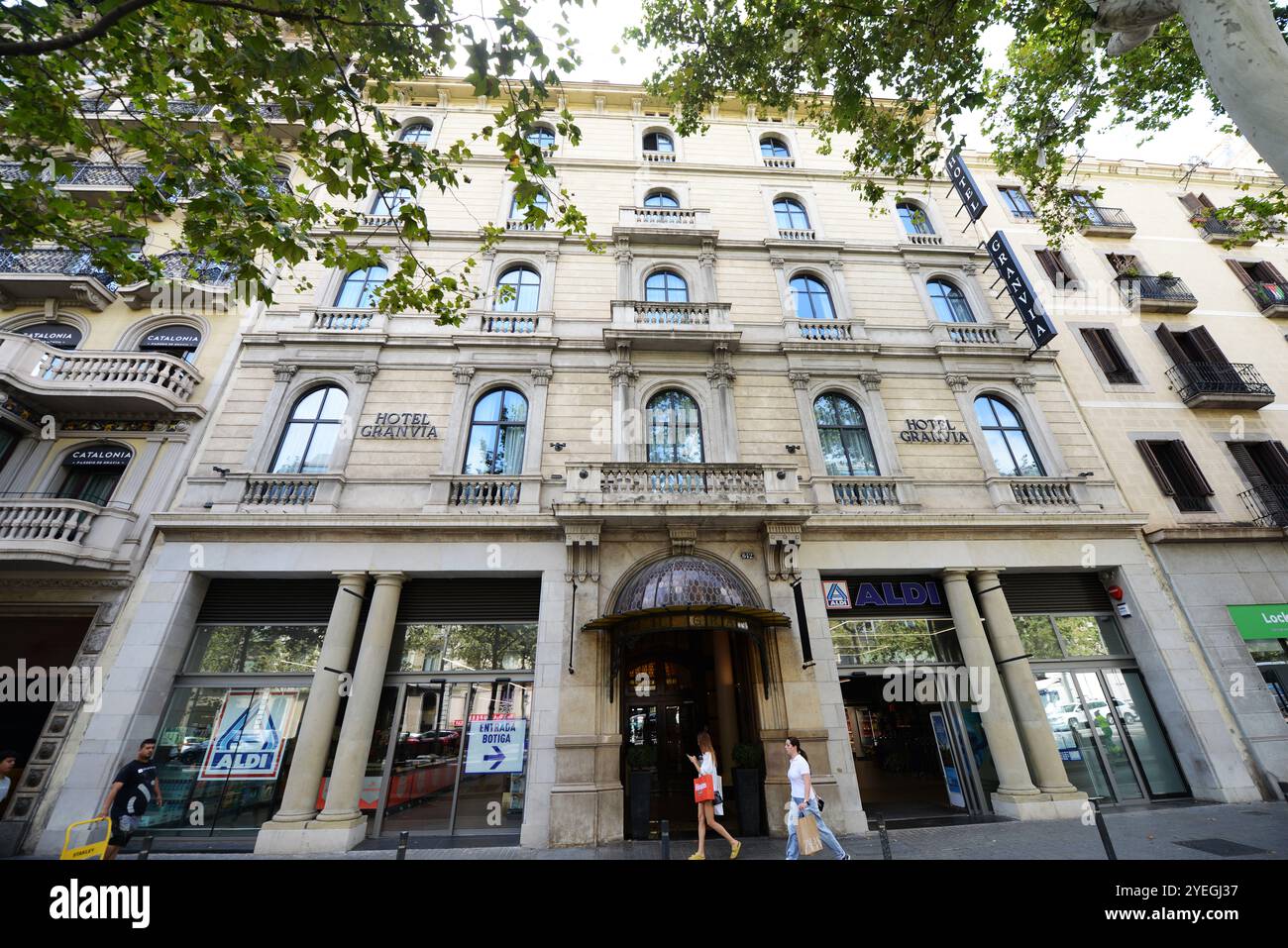 Hotel Granvia sulla Gran via de les Corts Catalanes a Barcellona, Spagna. Foto Stock