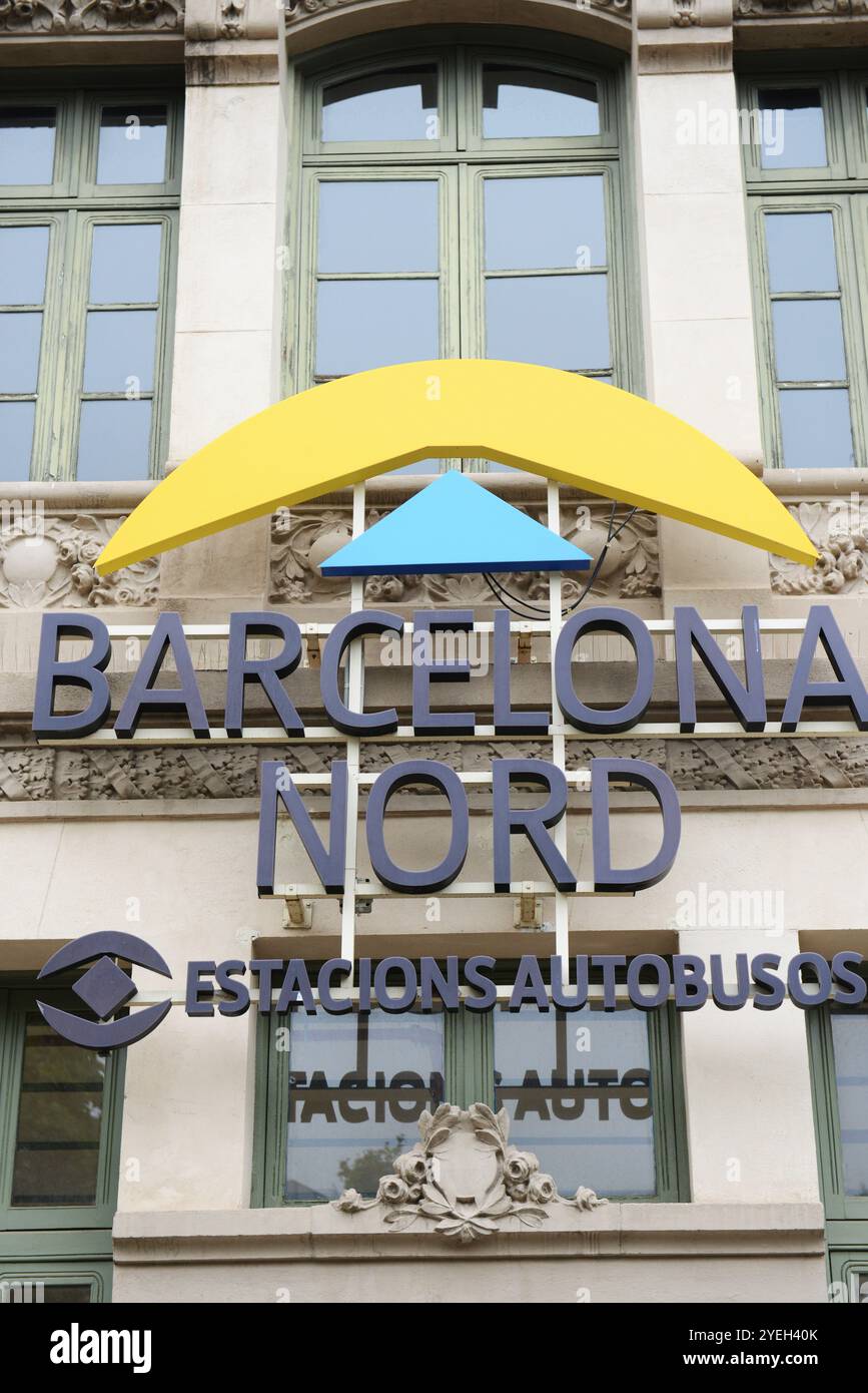 Stazione degli autobus di Barcellona Nord Foto Stock