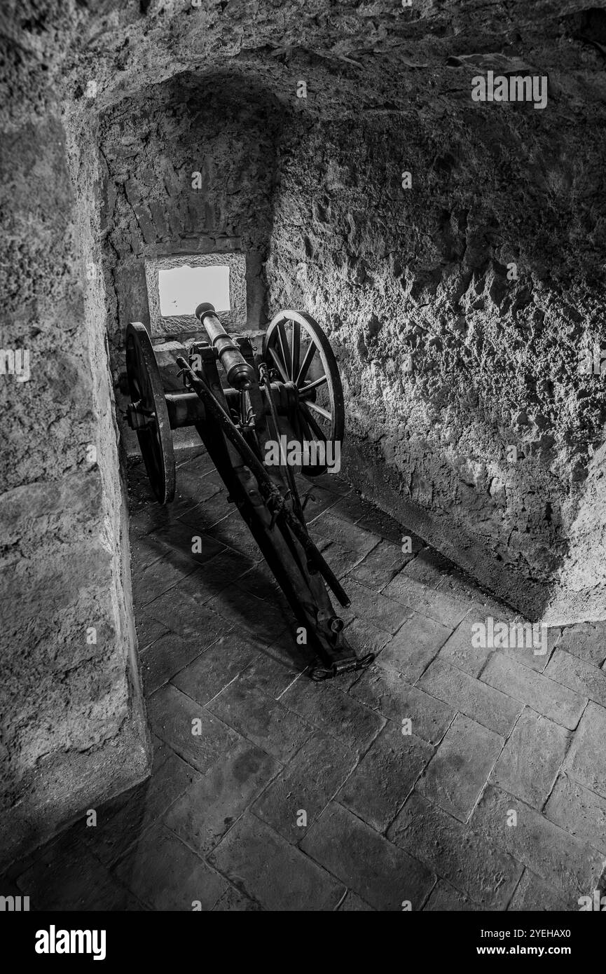 Si trova nel comune di Bracciano e risale al XV secolo. Composto da tre cerchi di mura esterne, ha cinque torri, sopra Foto Stock Si trova nel comune di Bracciano e risale al XV secolo. Composto da tre cerchi di mura esterne, ha cinque torri, sopra Foto Stock