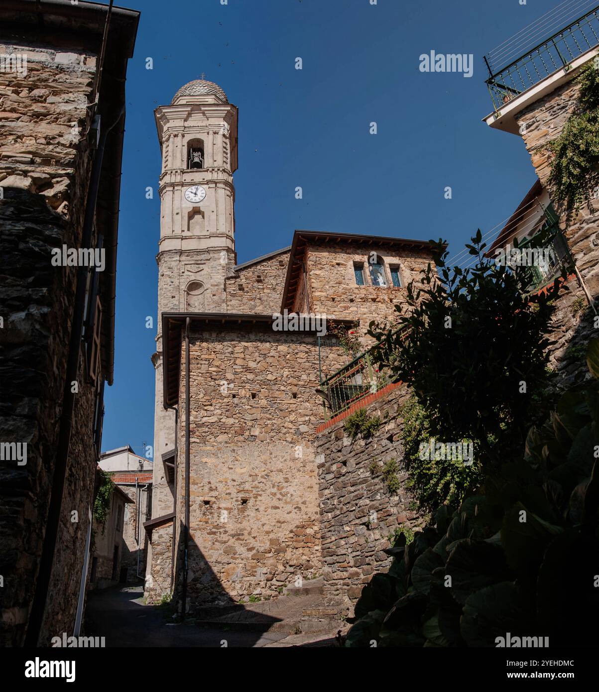 Natività di Maria Vergine, villaggio di Andagna, Liguria, Italia Foto Stock