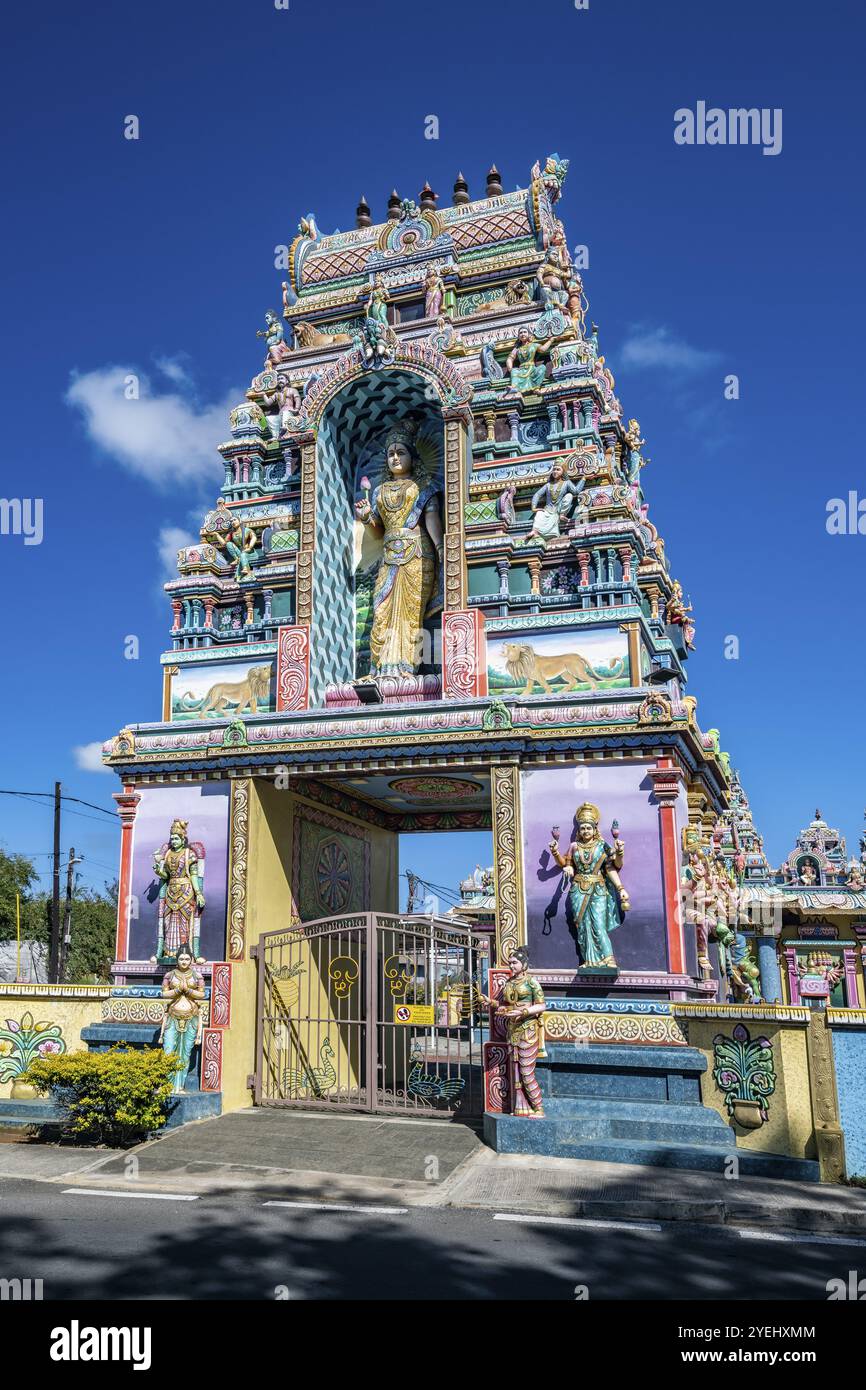 Tempio, tempio Arulmigu Draupathi Amman (Rajapalayam), costa settentrionale, Oceano Indiano, isola, Mauritius, Africa Foto Stock