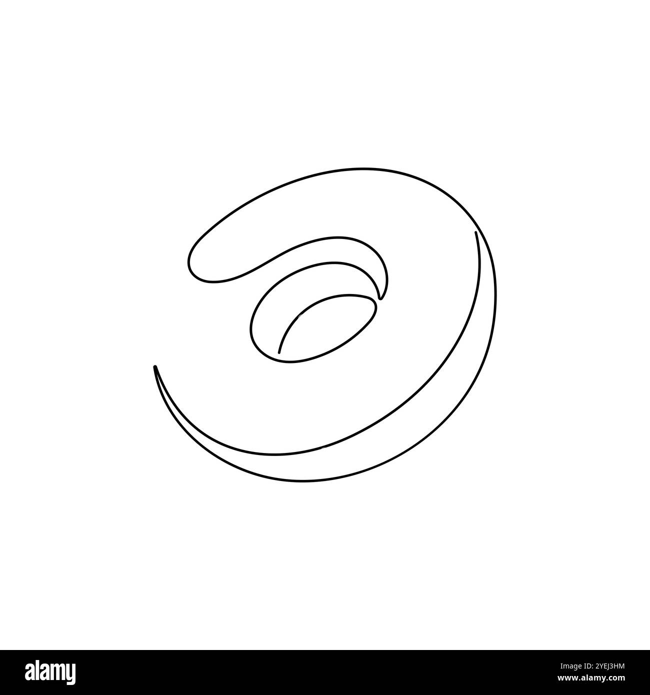 Ciambella in uno stile di disegno. Logotipo fast food. Illustrazione vettoriale disegnata a mano per il servizio di consegna di cibo, bar o negozio. Illustrazione Vettoriale