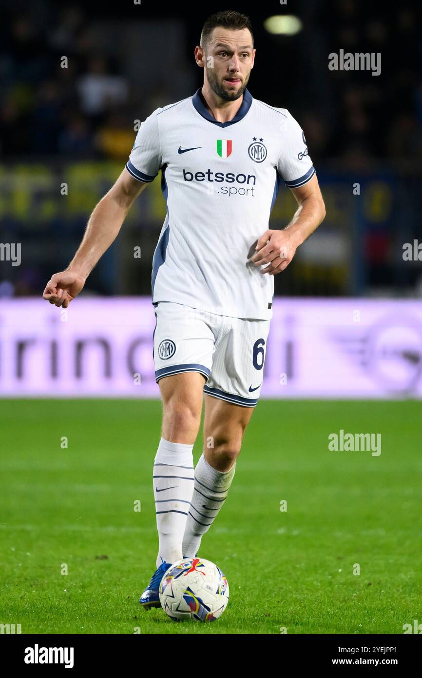 Stefan de Vrij dell'FC Internazionale durante la partita di serie A tra Empoli FC e FC Internazionale allo stadio Carlo Castellani di Empoli (Italia), 30 ottobre 2024. Foto Stock