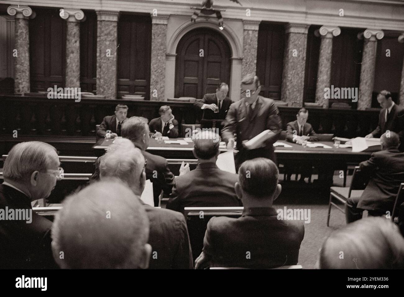 Senatori repubblicani durante una riunione sugli emendamenti alla legge sui diritti civili. Washington DC. USA. 20 maggio 1964 Foto Stock