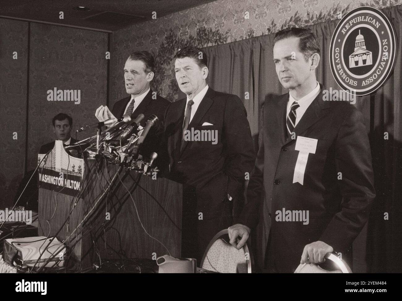 Conferenza stampa di Ronald Reagan. STATI UNITI. 27 febbraio 1969 Foto Stock