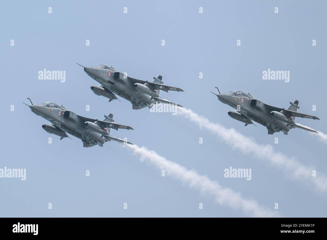 Un trio di SEPECAT Jaguars dell'Indian Airforce Foto Stock