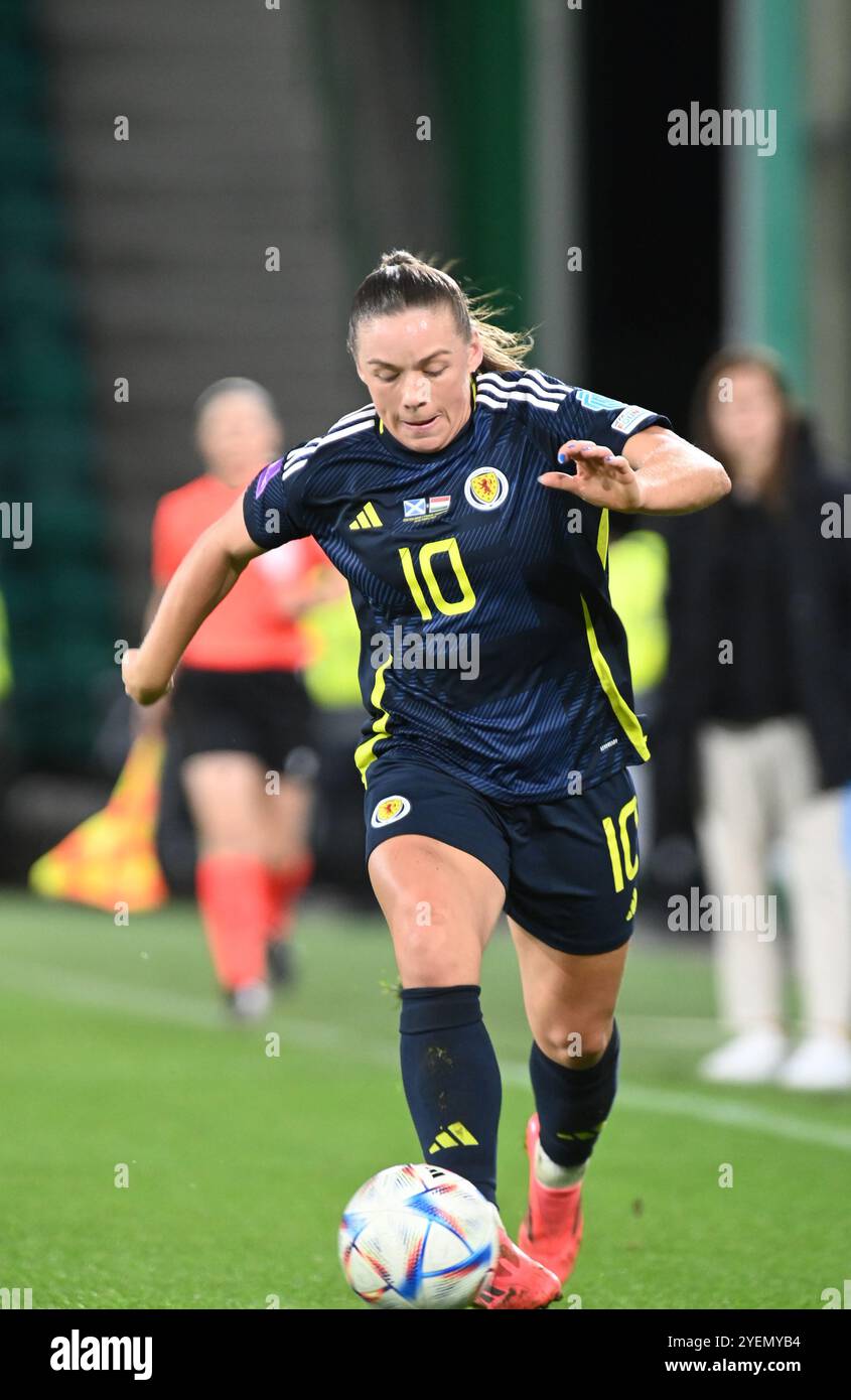 Martedì 29 ottobre UEFA WomenÕs Campionato europeo Play-off Scozia contro Ungheria Easter Road Stadium, Edimburgo. Scotlands, Kirsty Hanson Foto Stock
