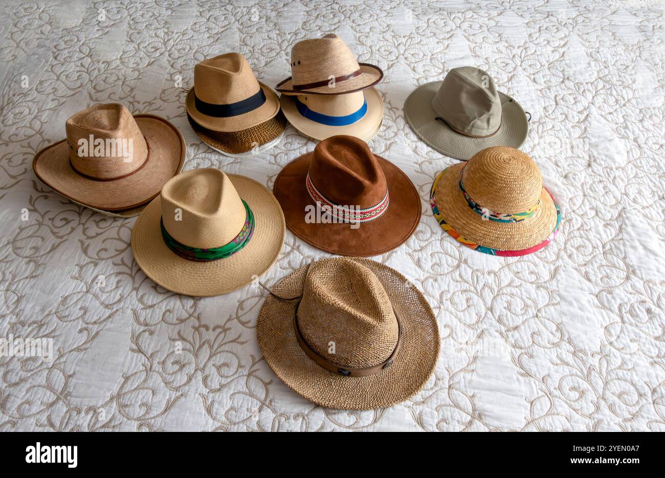 Collezione di cappelli Foto Stock
