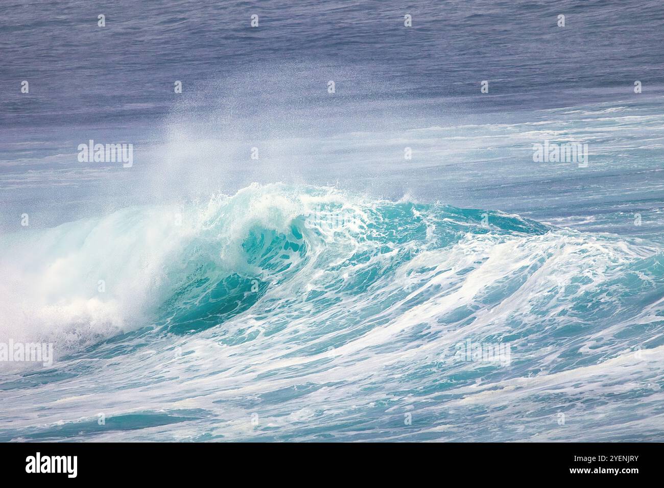 Onde d'acqua bianca che si infrangono su maui. Foto Stock