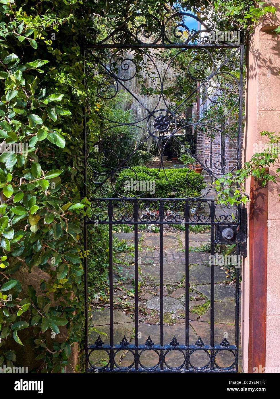 Savannah Garden Gate, Savannah, Georgia, Stati Uniti Foto Stock