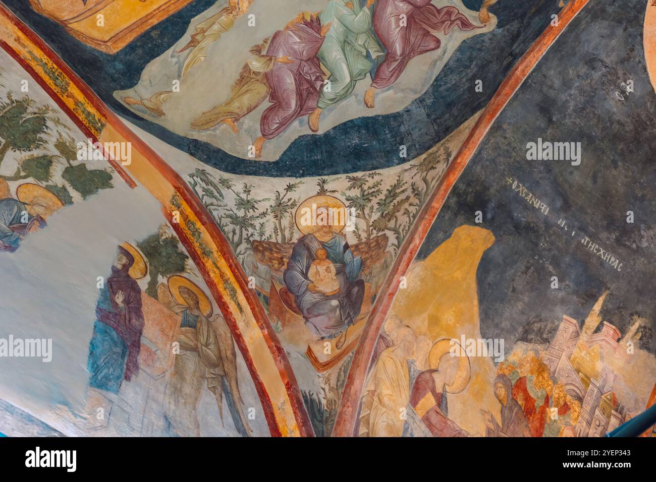 Visita Istanbul Concept. Soffitto della chiesa di Chora, nota anche come moschea Kariye. Istanbul Turchia - 8.17.2024 Foto Stock