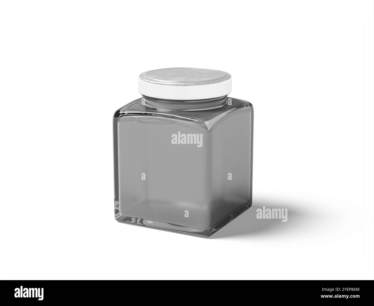Rendering isolato in bianco 3D Mockup con vaso di miele Foto Stock