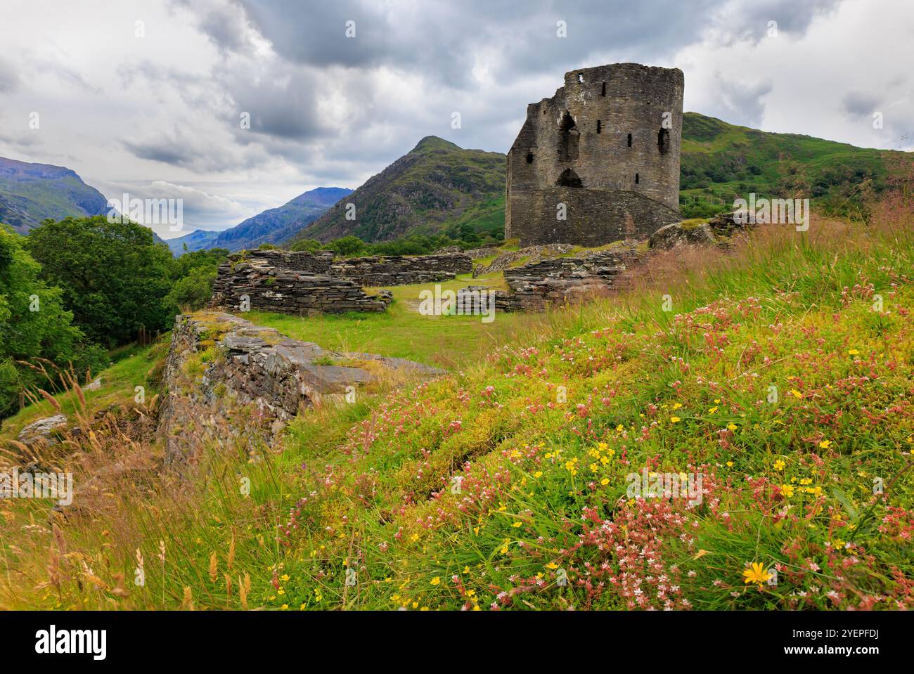 Castello di Dolbadarn, Llanberis, Snowdonia, Galles, Regno Unito Foto Stock
