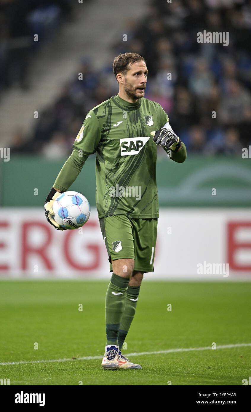 Portiere Oliver Baumann TSG 1899 Hoffenheim (01) DFB Cup, PreZero Arena, Sinsheim, Baden-Wuerttemberg, Germania, Europa Foto Stock
