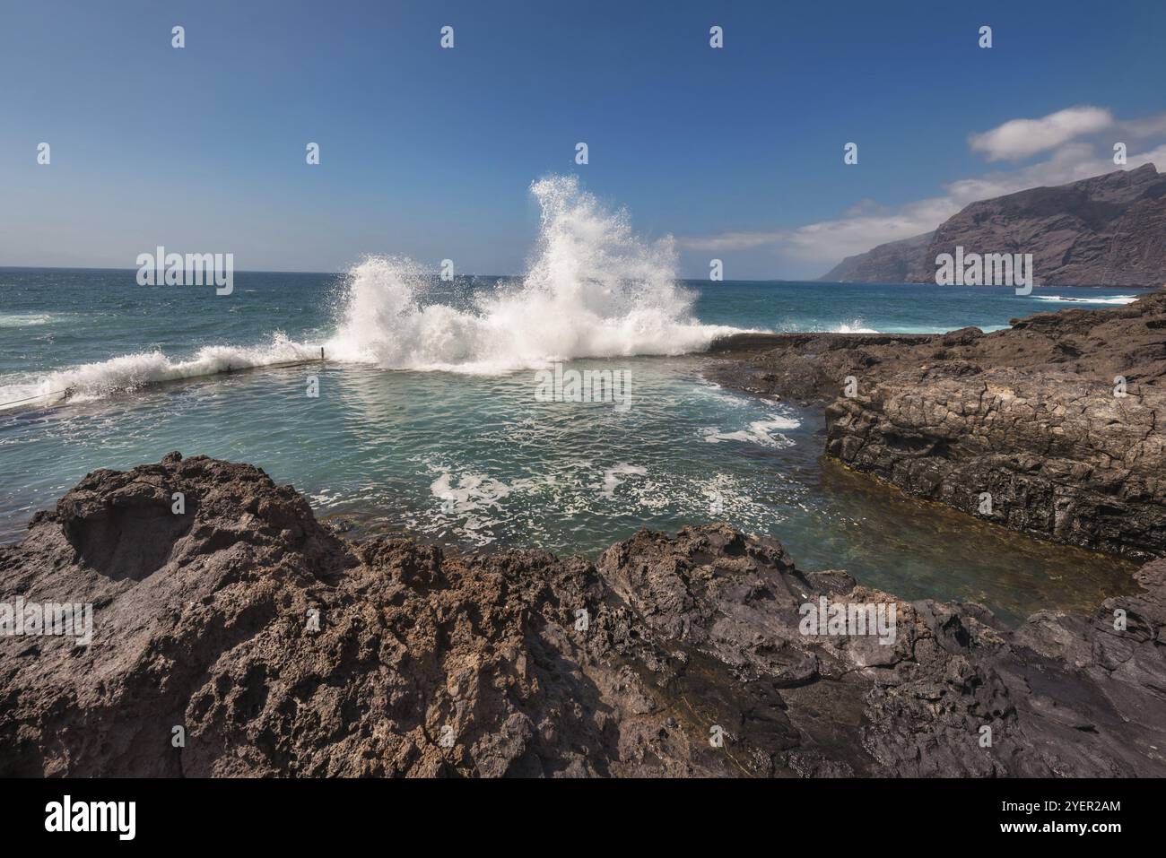 Paesaggio costiero a Puerto Santiago, Tenerife, Spagna, Europa Foto Stock