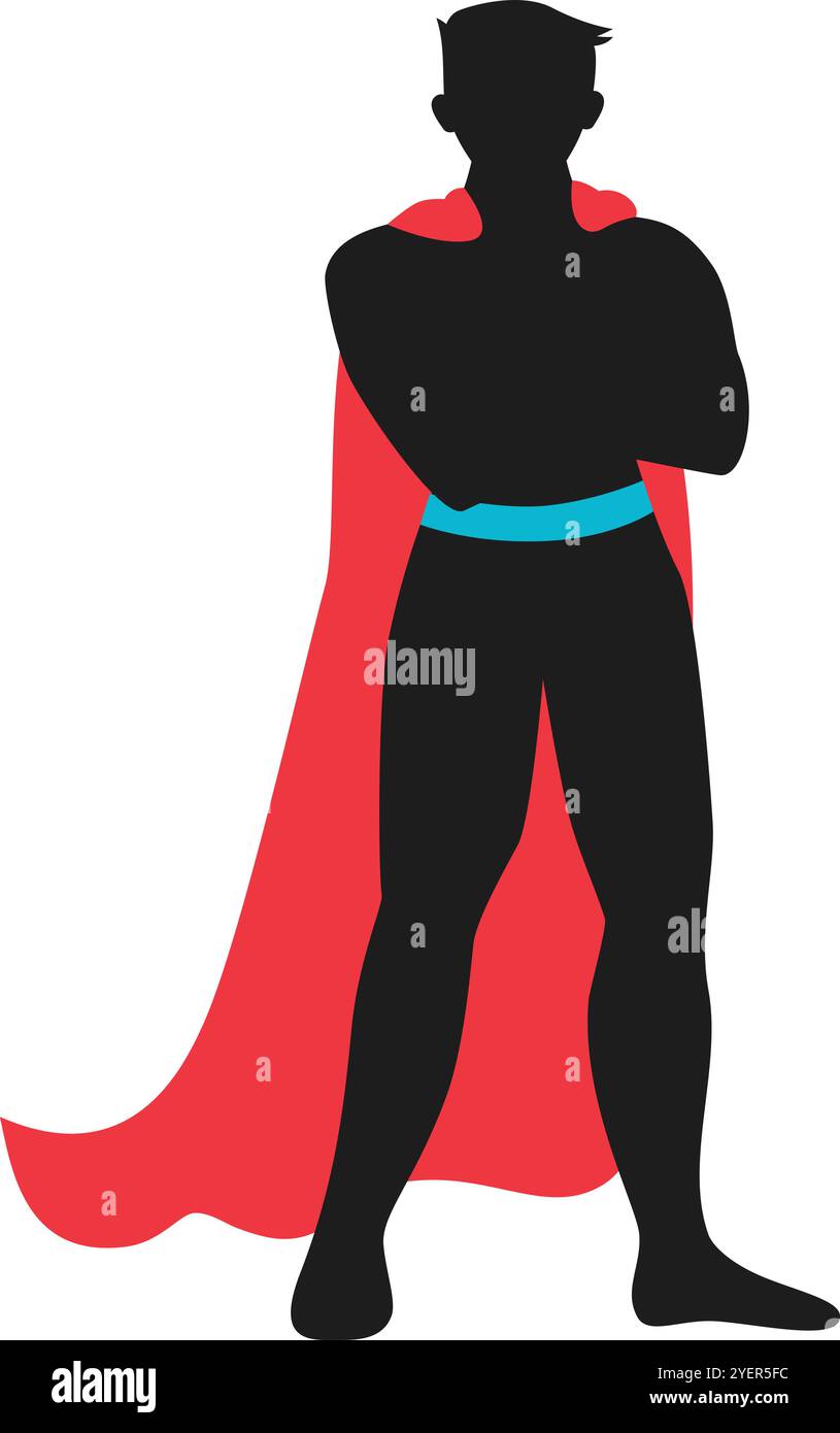 Icona Super Dad con Cape in Vector Design per i temi della famiglia Illustrazione Vettoriale