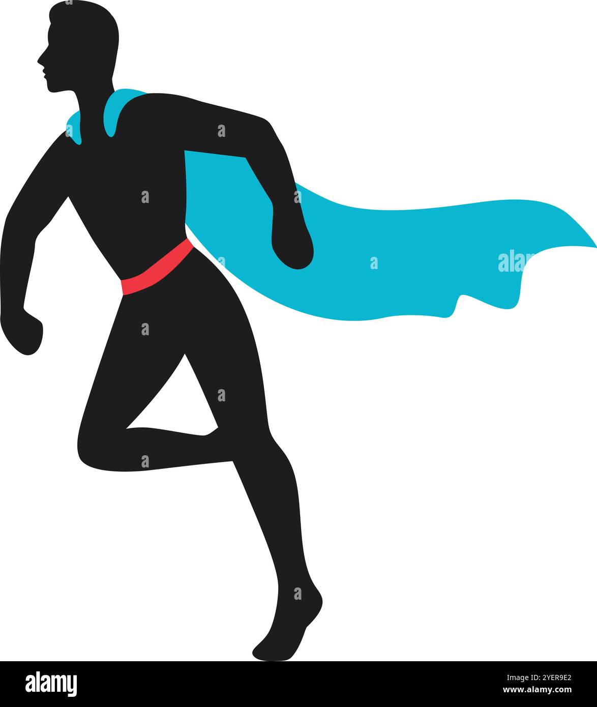 Silhouette da supereroe minimalista Illustrazione Vettoriale