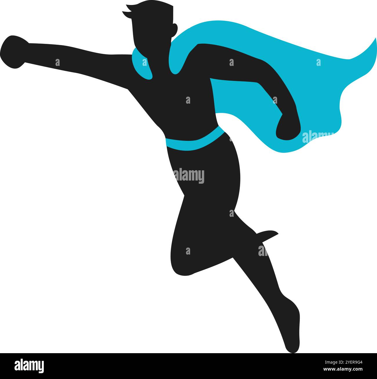 Personaggio supereroe, icona vettoriale Illustrazione Vettoriale