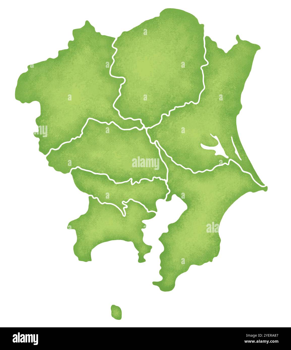 Mappa della regione di Kanto Foto Stock