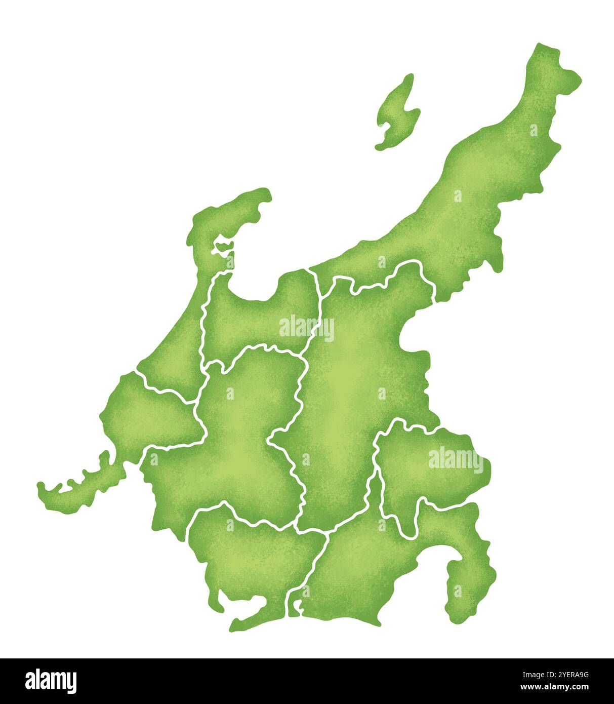 Mappa della regione di Chubu Foto Stock