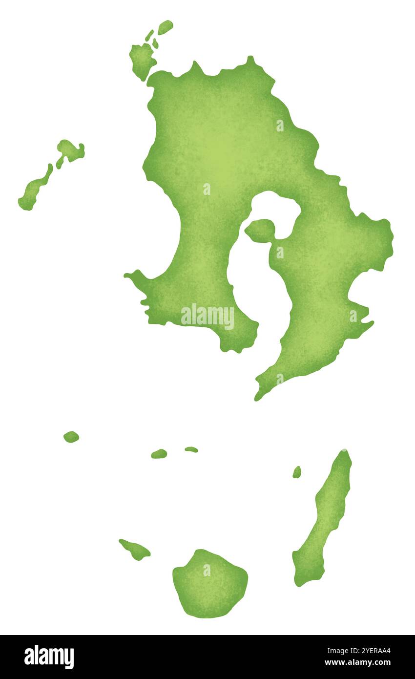 Mappa della Prefettura di Kagoshima Foto Stock