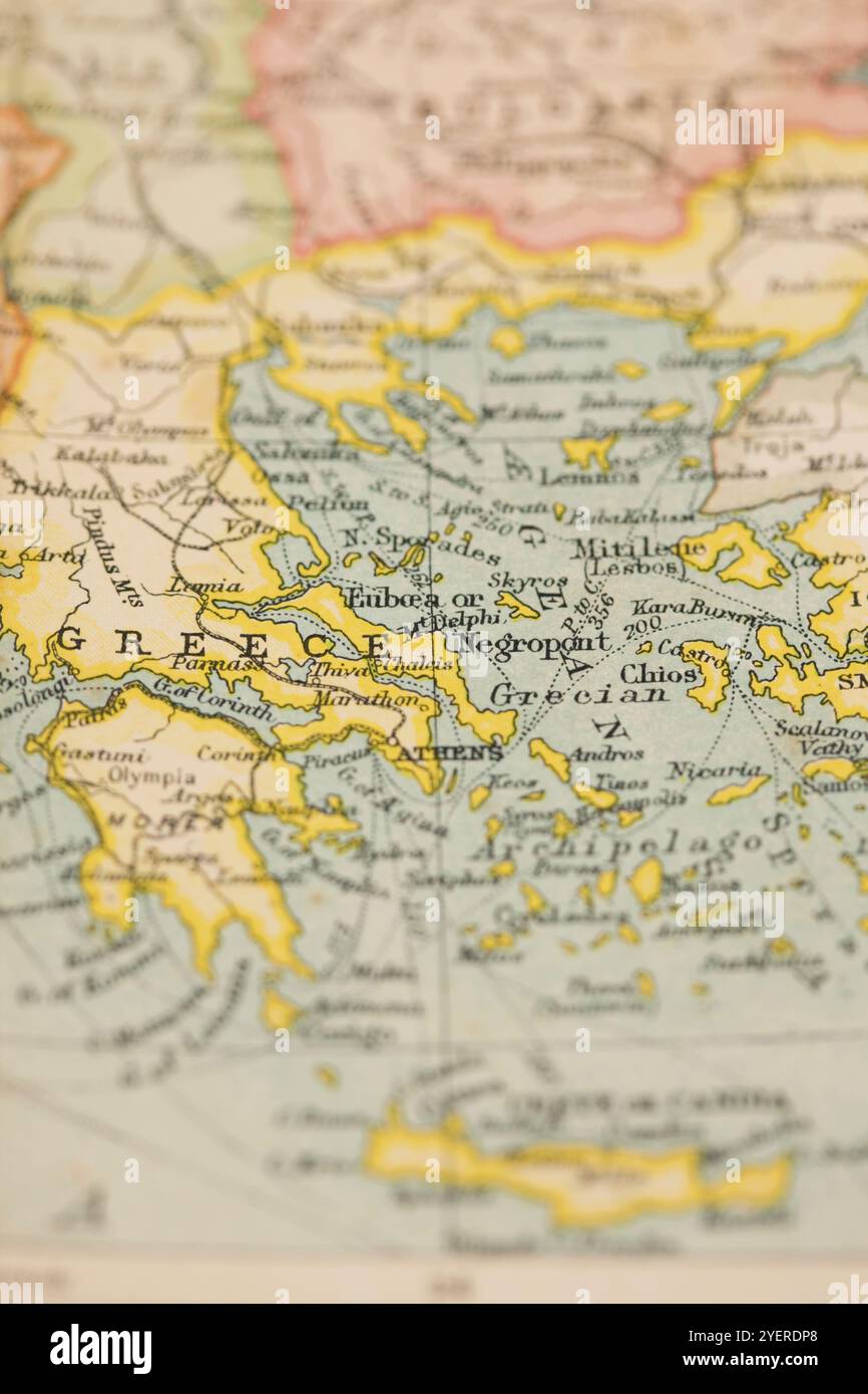 Vecchia mappa della grecia immagini e fotografie stock ad alta ...