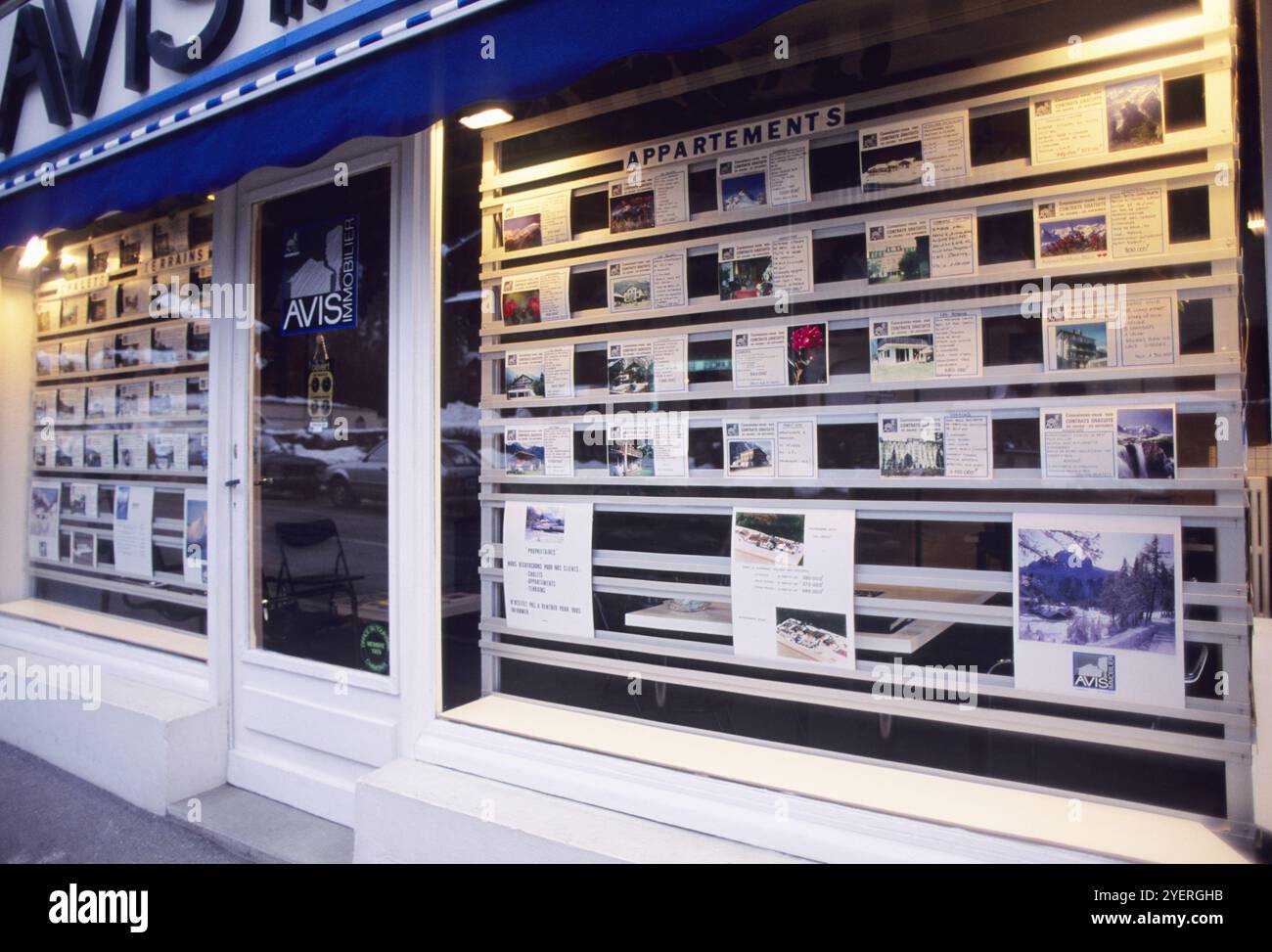 Negozi immobiliari in Svizzera Foto Stock