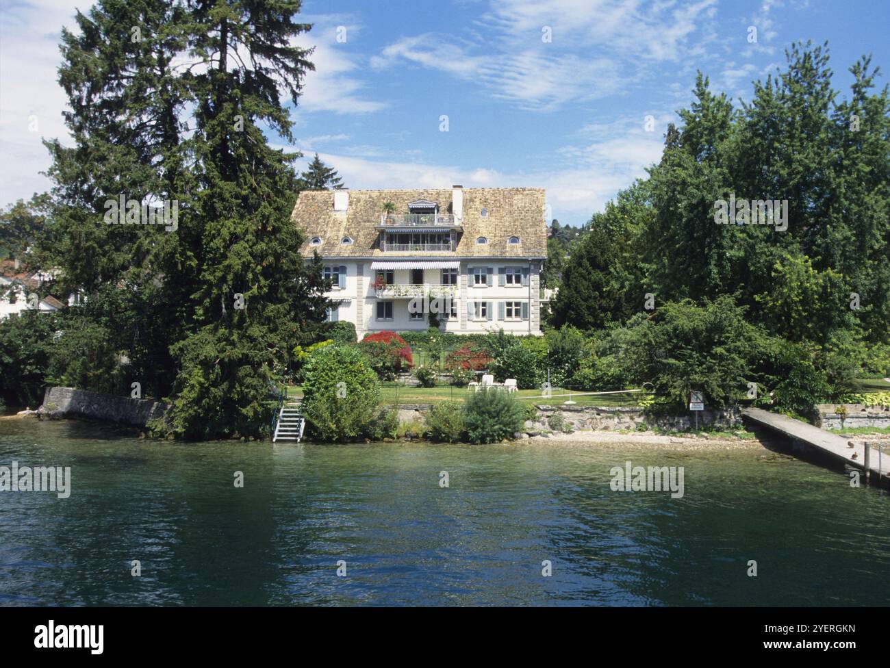 Cottage sul Lago di Ginevra Foto Stock