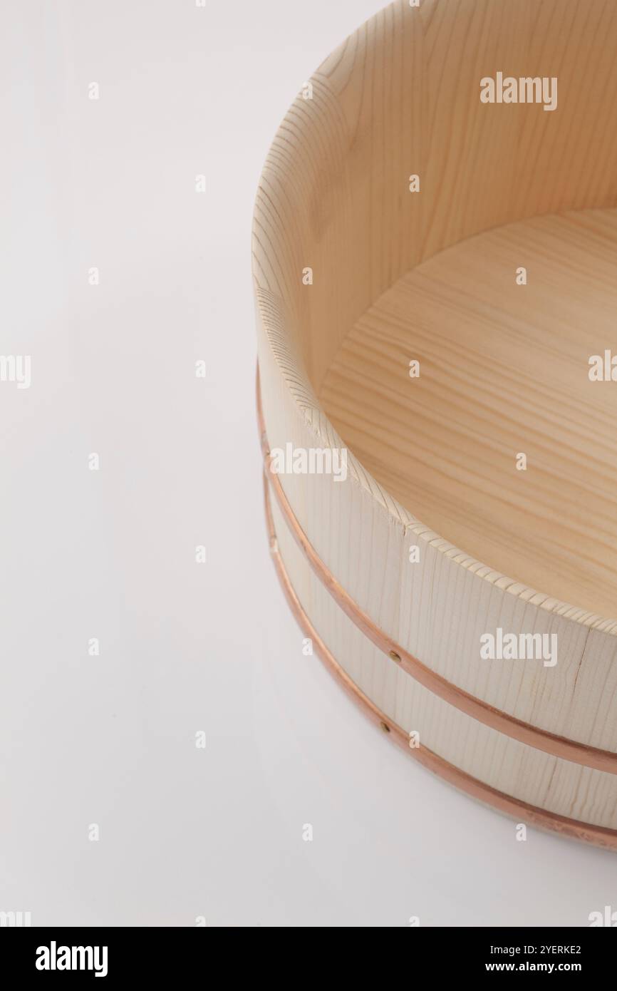 Vasca da bagno in legno naturale Foto Stock