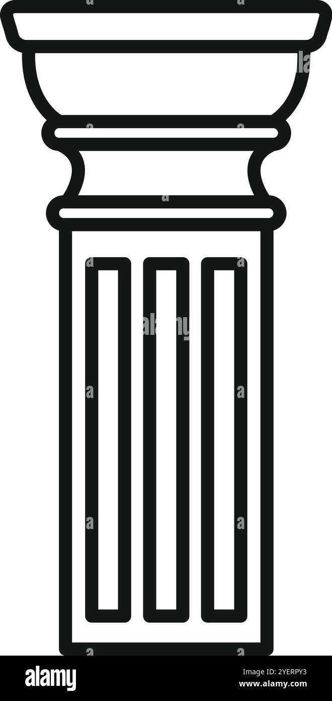 Esplorando l'eleganza di un'antica colonna, che mostra il patrimonio architettonico e il significato storico Illustrazione Vettoriale