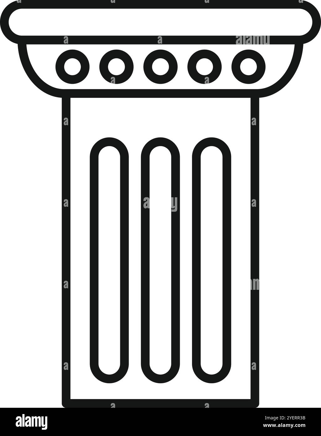 Dettagli architettonici di un'antica colonna che mostra le sue caratteristiche distintive, ideale per progetti di storia, architettura o design Illustrazione Vettoriale