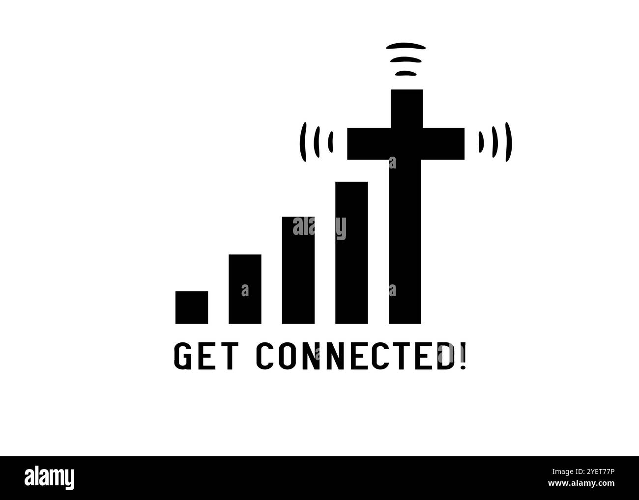 Mettiti in contatto con Cristo, citazione della Bibbia cristiana. Connettiti a Dio, la password è preghiera, maglietta del dono di design cristiano. Illustrazione vettoriale Illustrazione Vettoriale